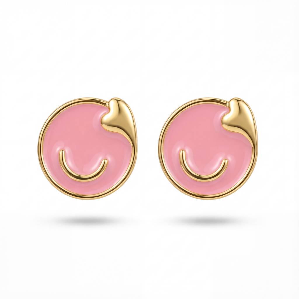 Korean Sweet Blush Swirl Studs : YUFSER276