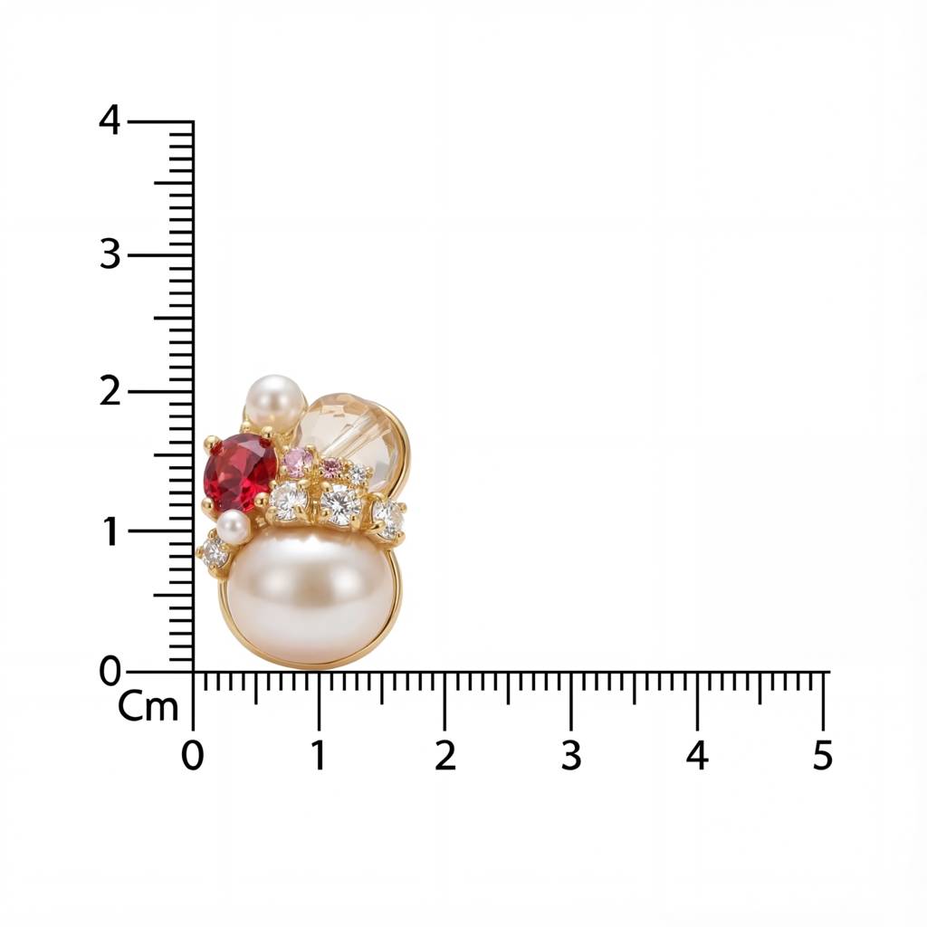 Korean Vintage Royal Gem & Pearl Earrings : YUFSER278