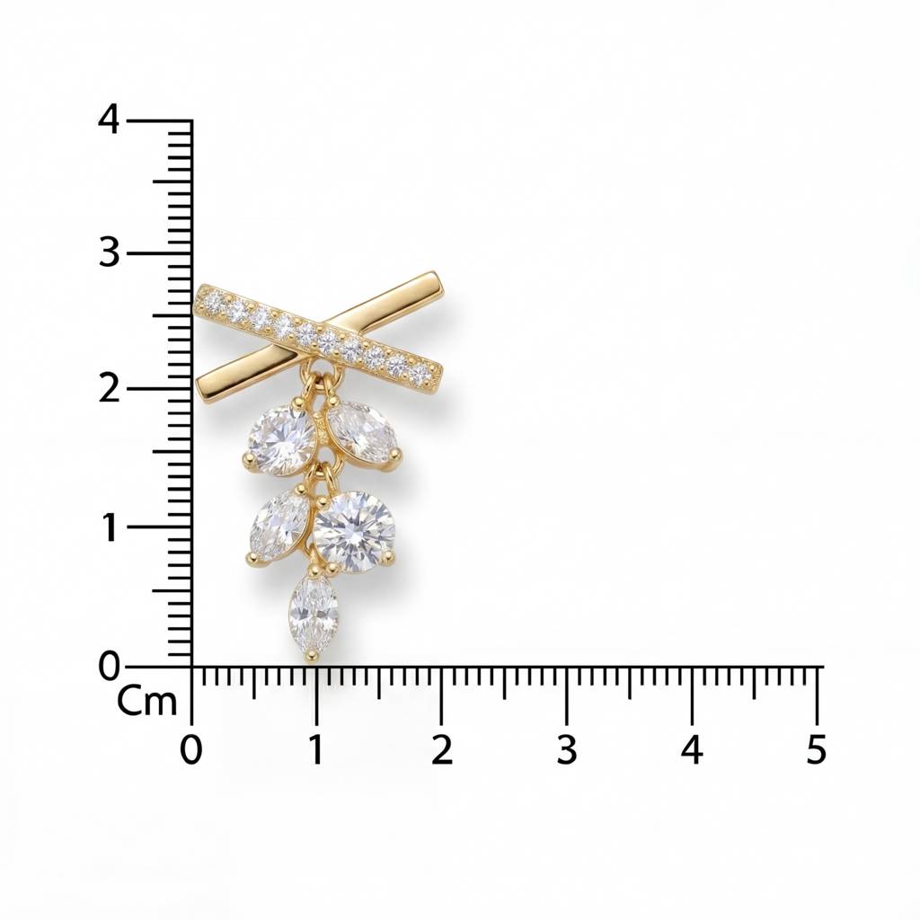 Korean Crystal Cascade Criss-Cross Studs : YUFSER282