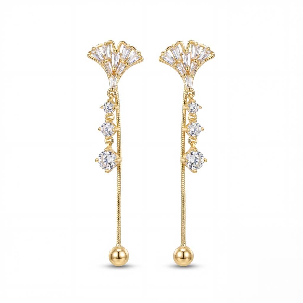 Korean Glamour Crystal Threader Earrings : YUFSER286
