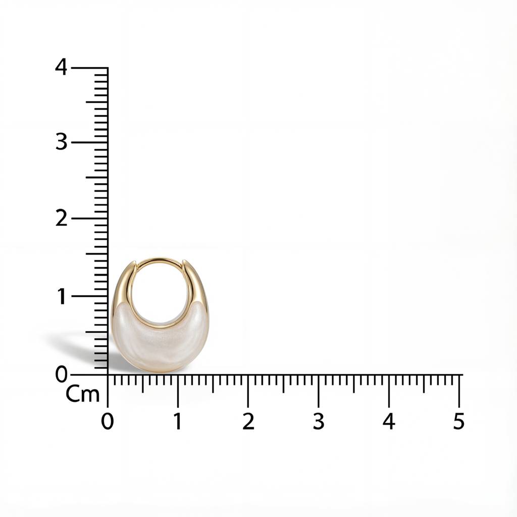 Korean Golden Crescent Marble Hoop : YUFSER293