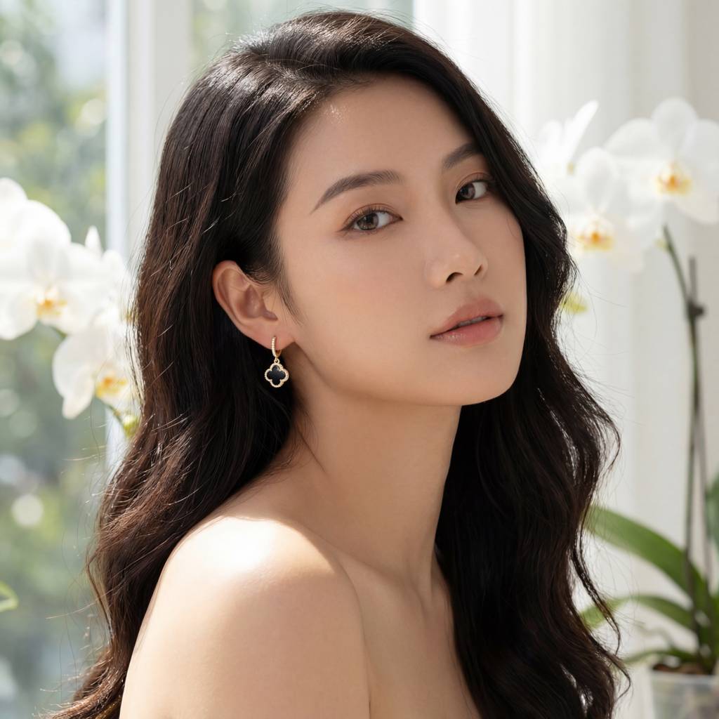 Korean Slate Clover Halo Drops : YUFSER299