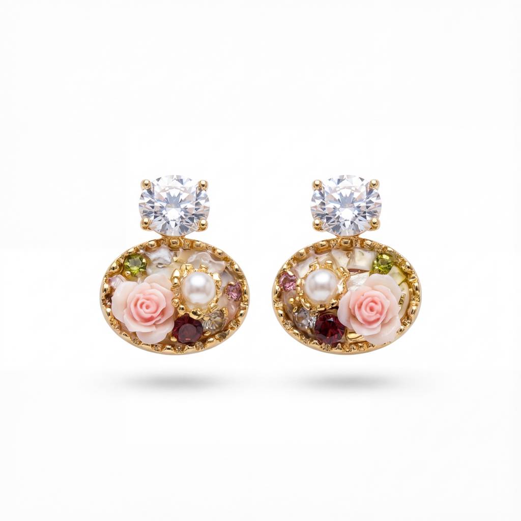 Korean The Victorian Rose Studs : YUFSER306