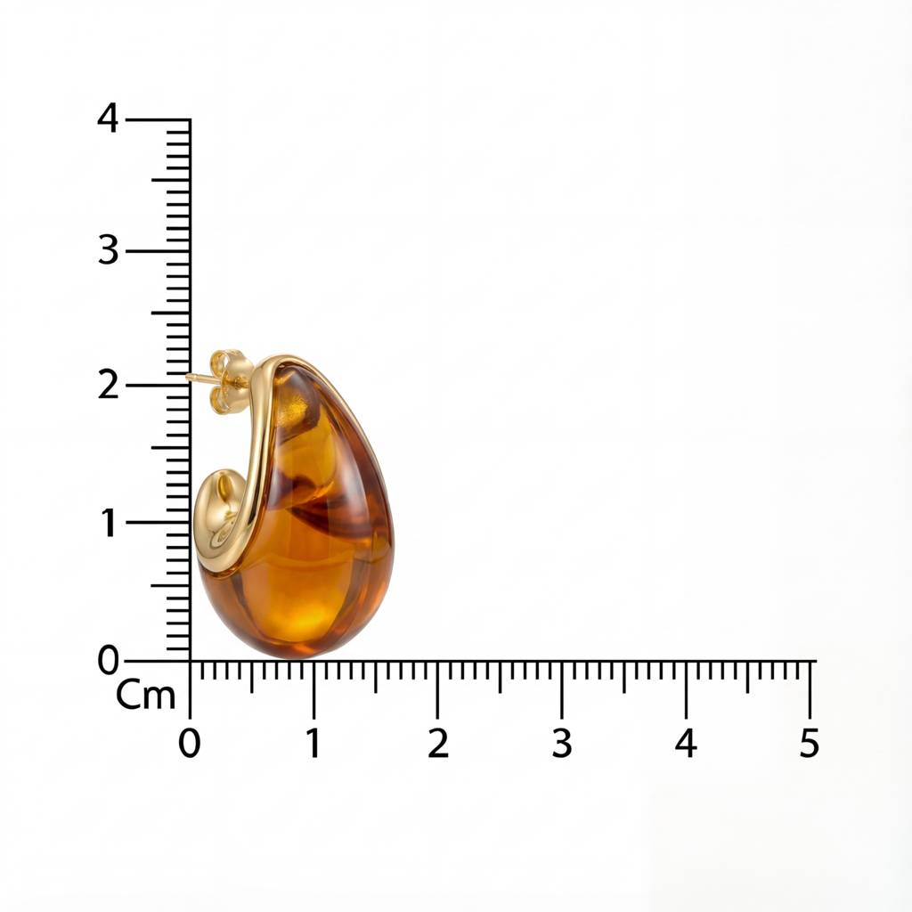 Korean Amber Glow Teardrop Studs : YUFSER308