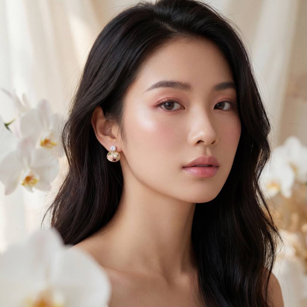 Korean The Victorian Rose Studs : YUFSER306