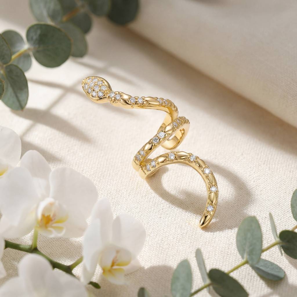 Korean Serpentine Wrap Ear Cuff : YUFSER013-YG