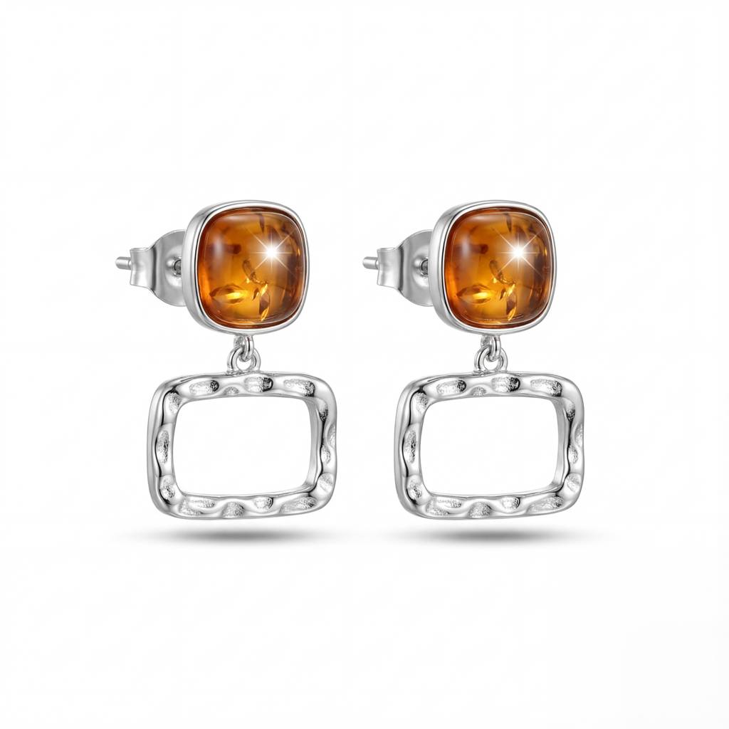 Korean Modern Amber Resin Geometric Drops : YUFSER332