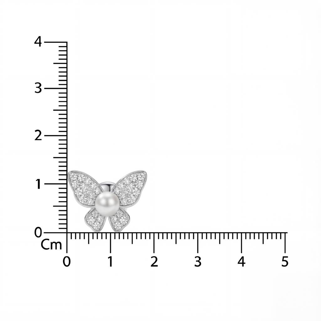 Korean Shimmering Butterfly Pearl Studs : YUFSER330