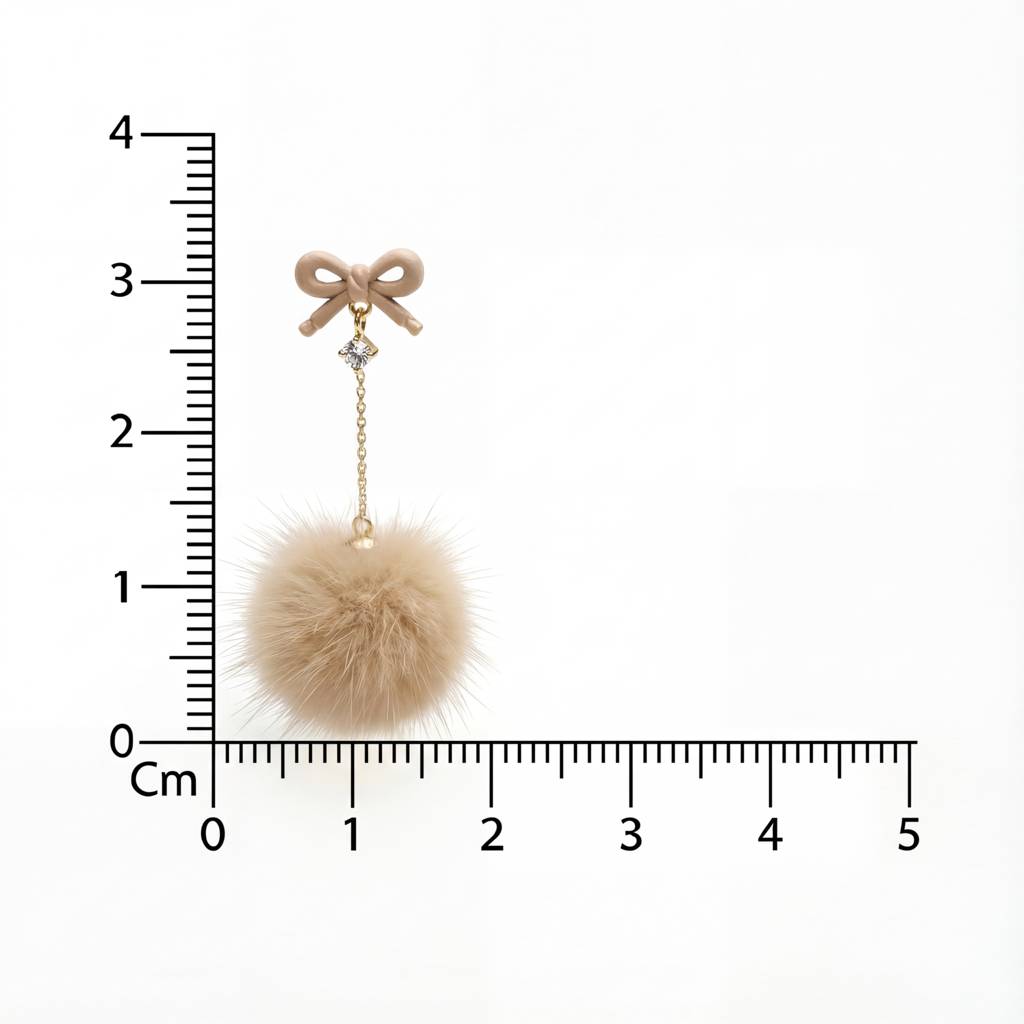 Korean Silver Mist Crystal Pom Drops : YUFSER331