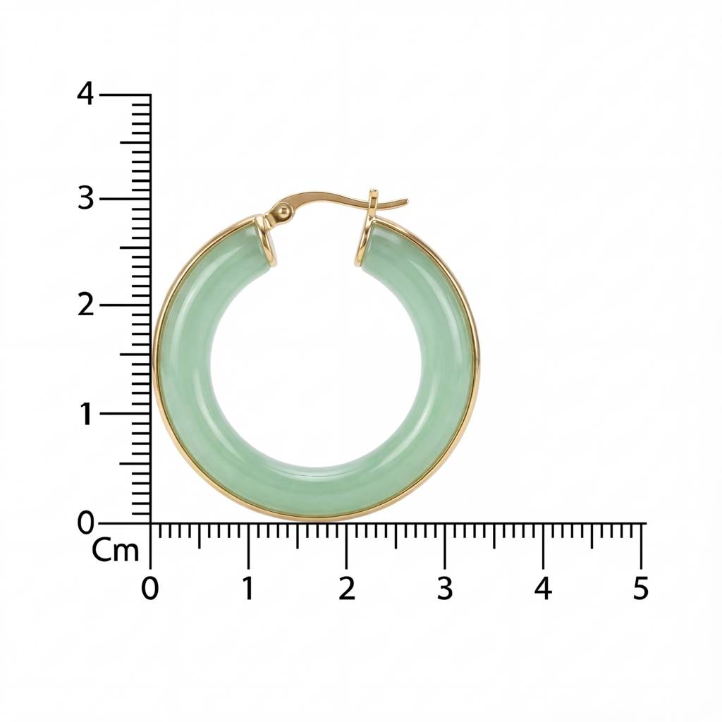 Korean Verdant Jade Resin Hoops : YUFSER342