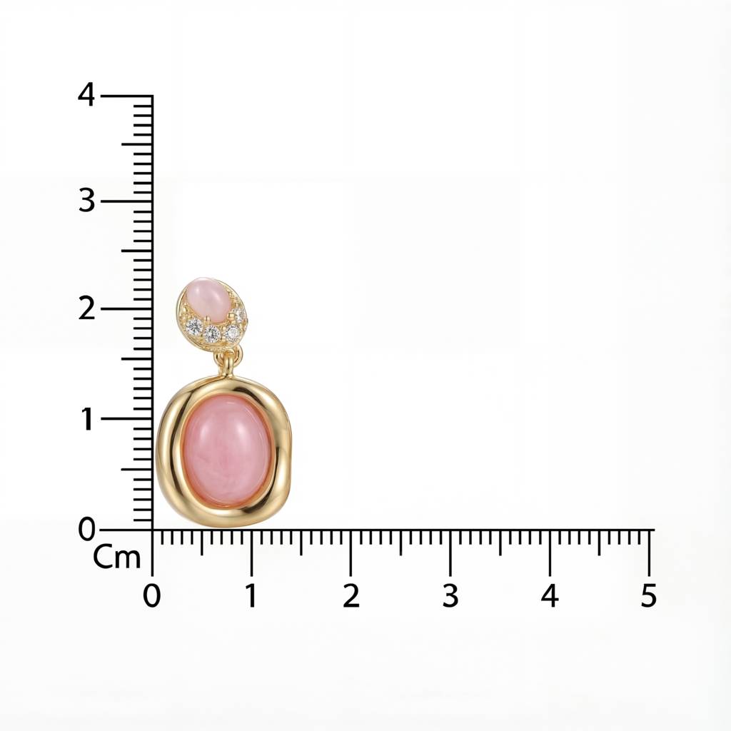 Korean Vintage Romance Pink Cabochon Drops : YUFSER345
