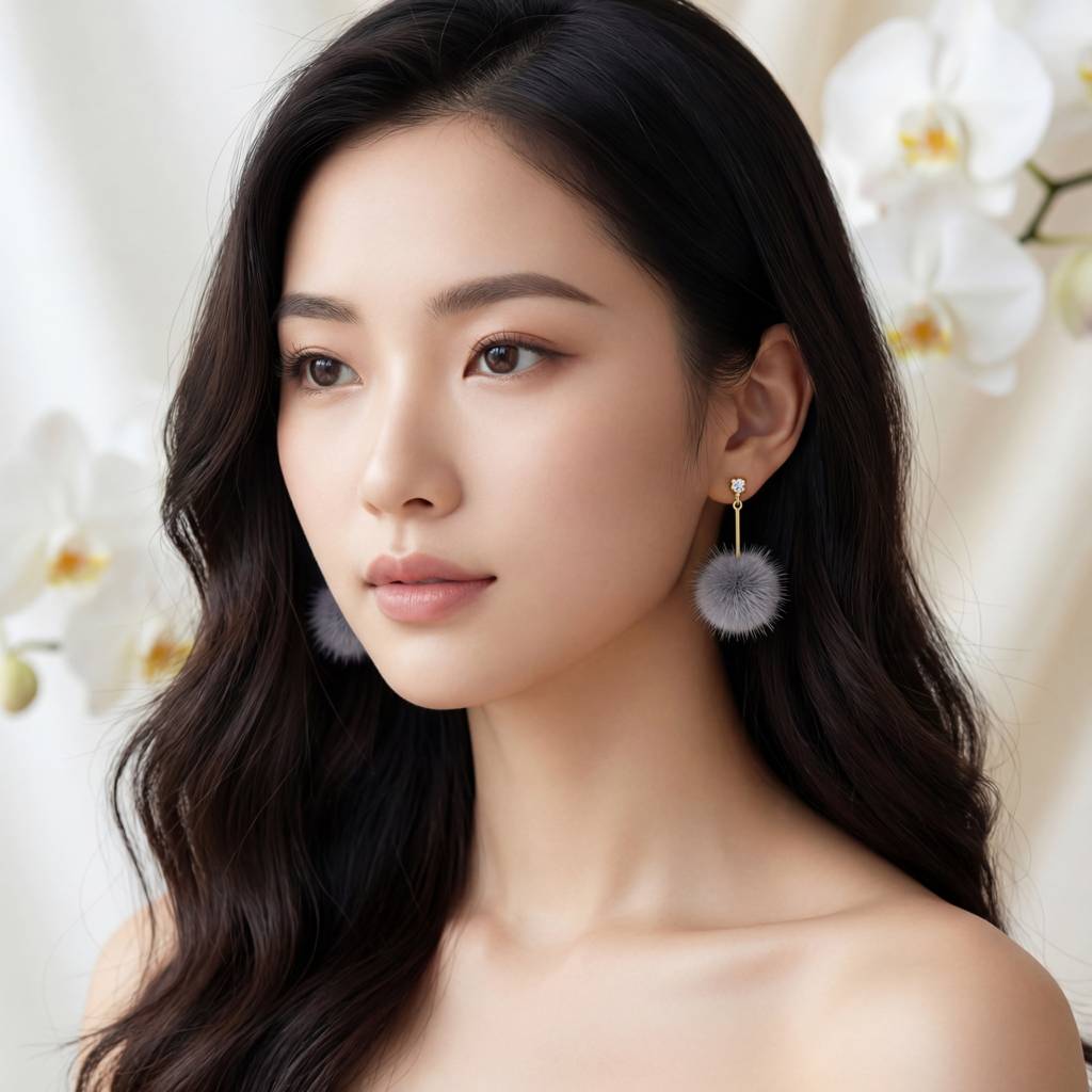 Korean Cloud Drop Earrings : YUFSER338