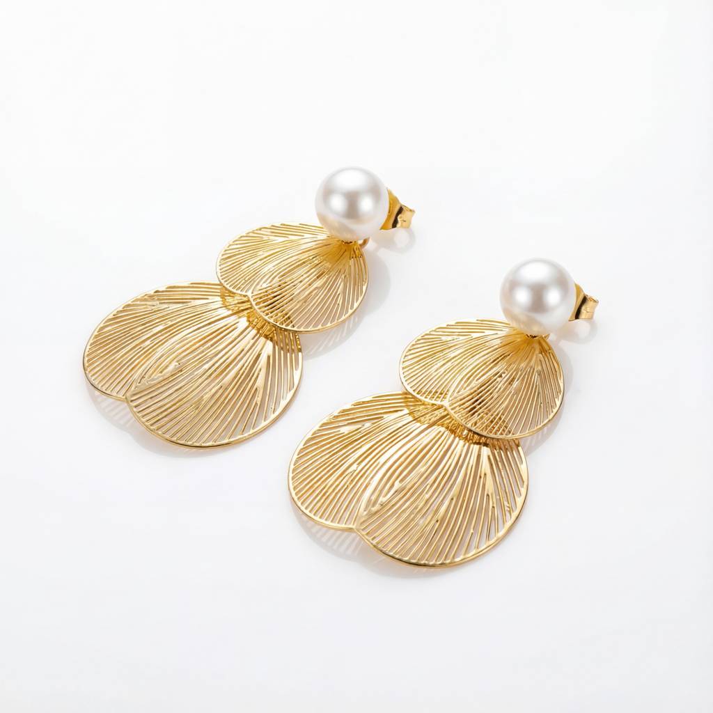Korean Golden Shore Filigree Drops : YUFSER357