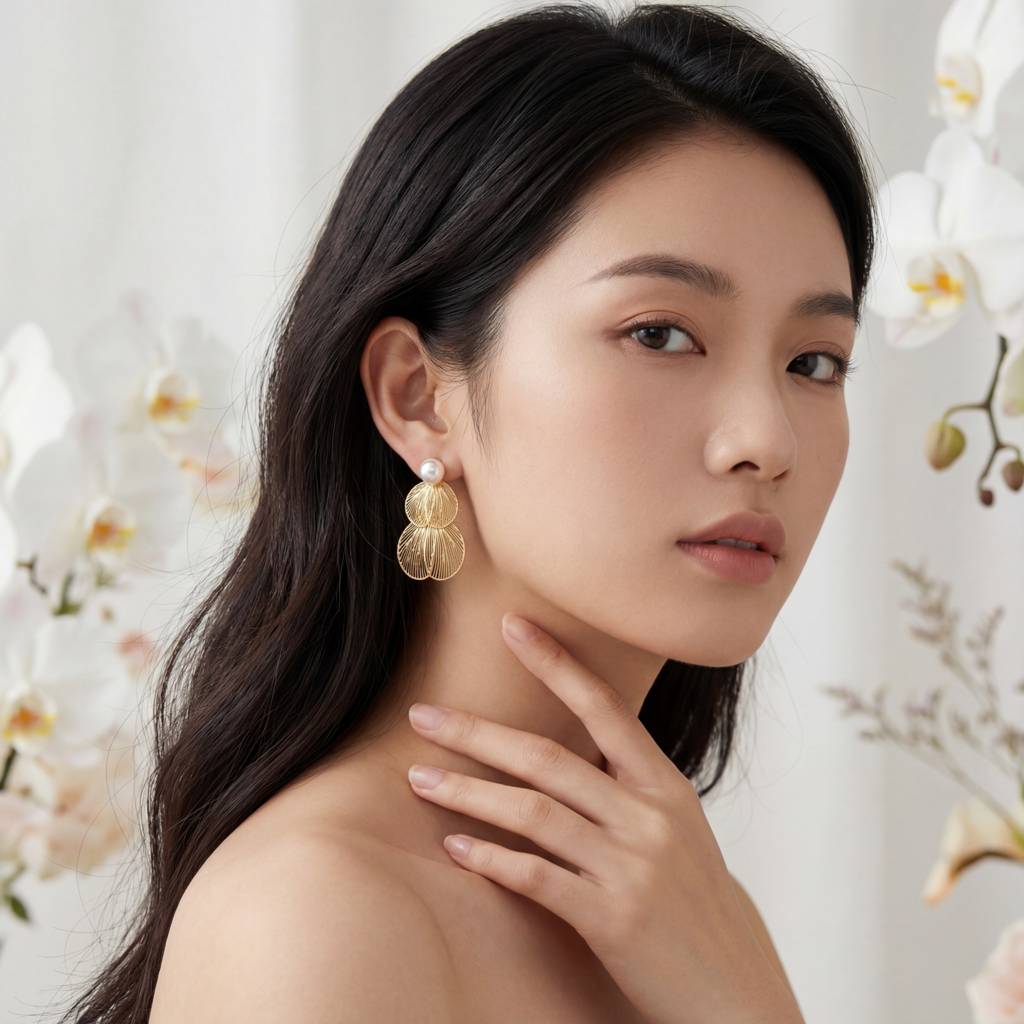 Korean Golden Shore Filigree Drops : YUFSER357