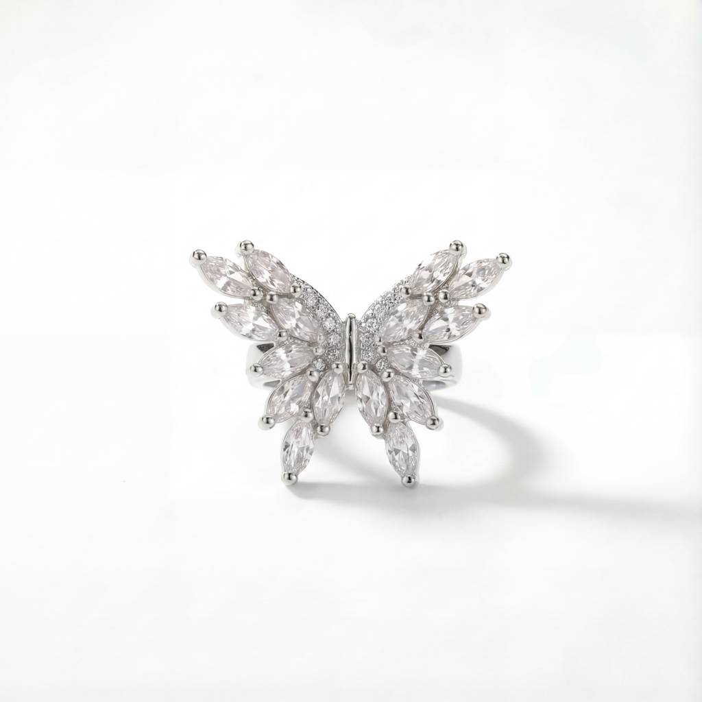 Korean Crystal Butterfly Statement Ear Cuff : YUFSER015-SL