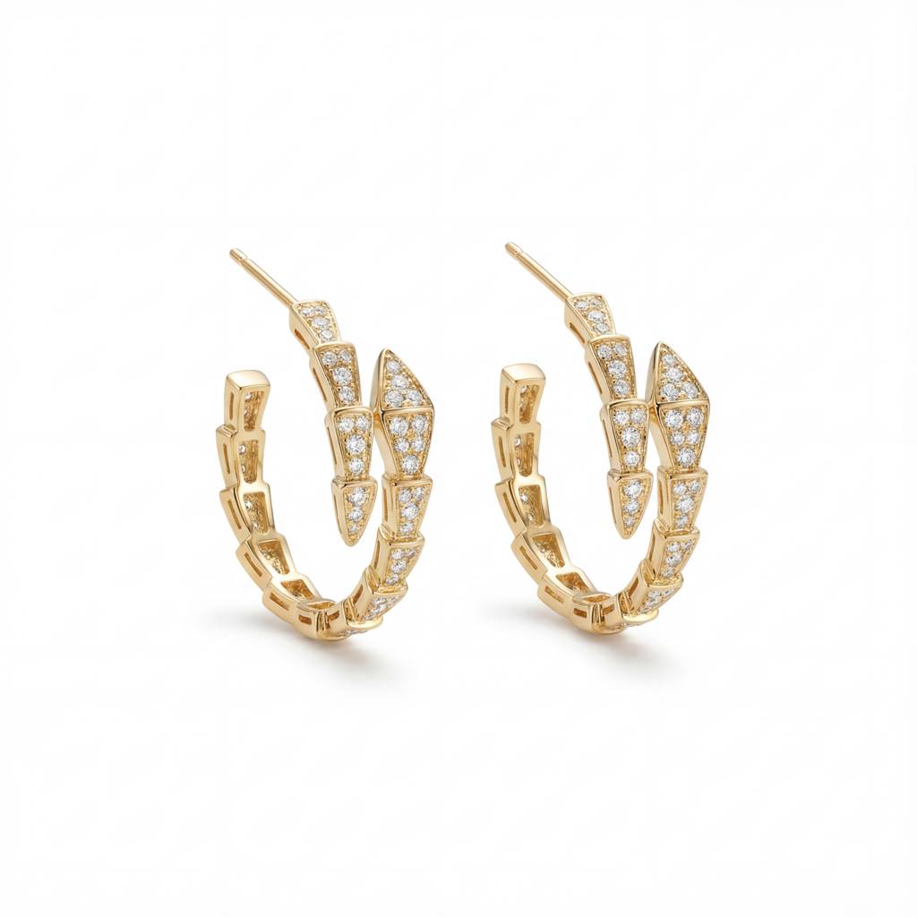 Korean Midnight Cobra Pavé Hoops : YUFSER359