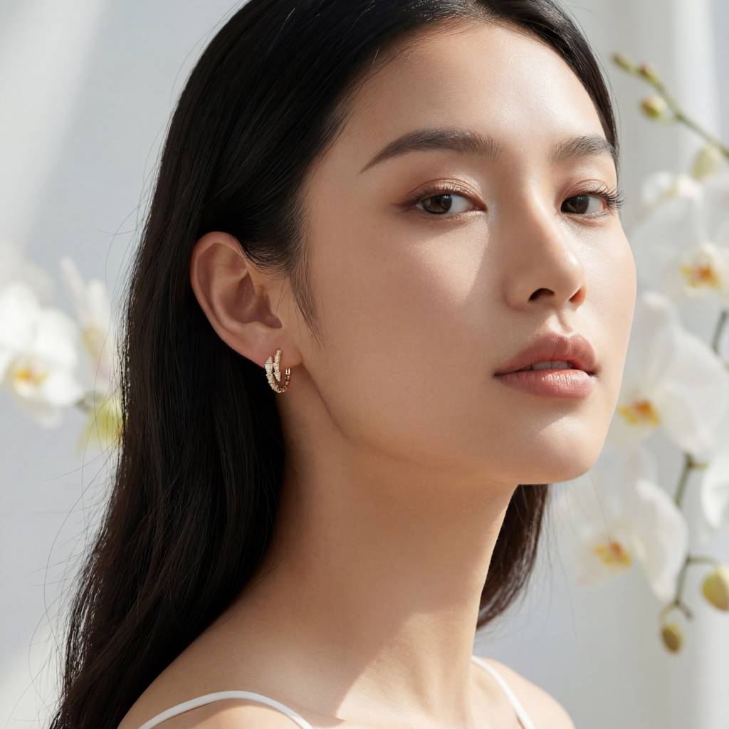 Korean Midnight Cobra Pavé Hoops : YUFSER359