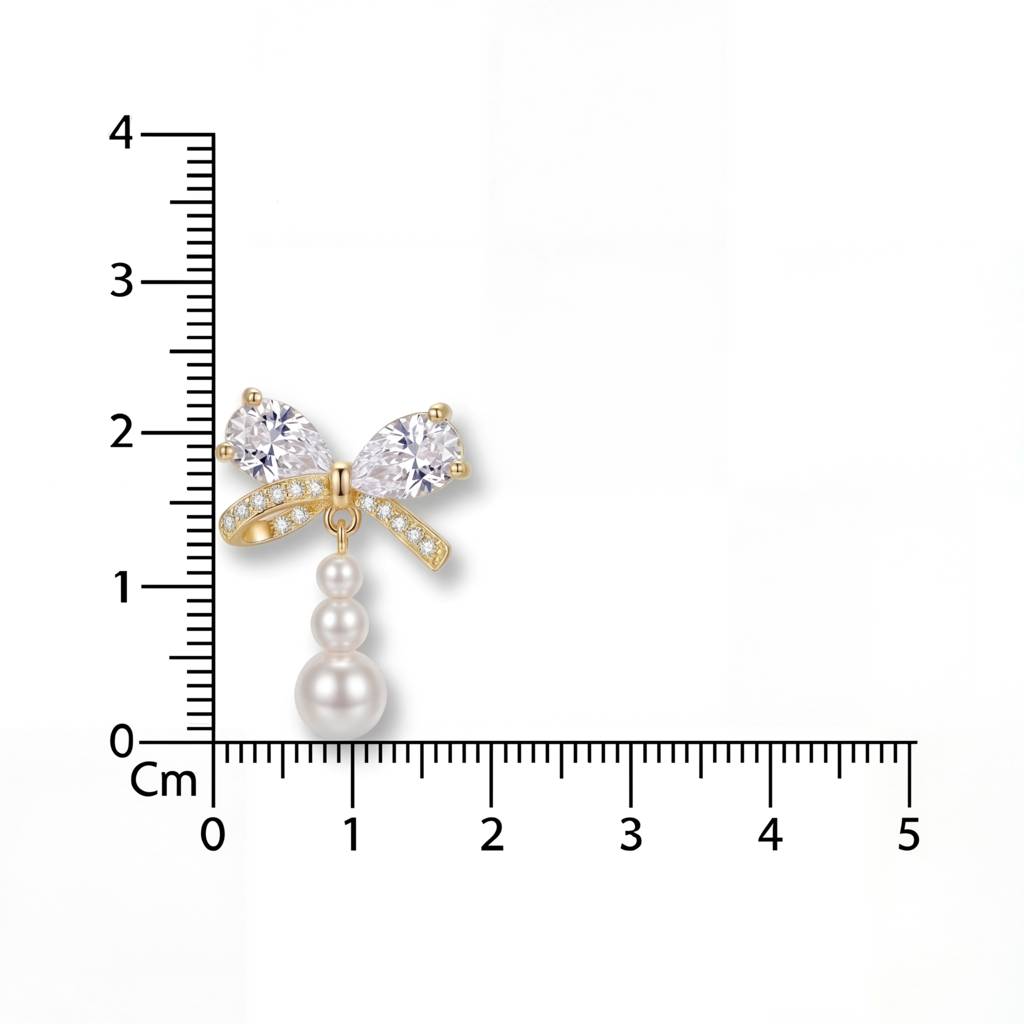 Korean Coquette Crystal Ribbon Drops : YUFSER361