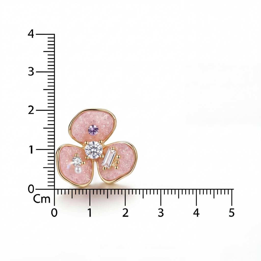 Korean Enchanted Blush Bloom Studs : YUFSER367