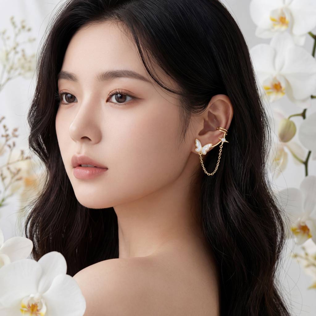 Korean Butterfly & Star Chain Cuff : YUFSER384