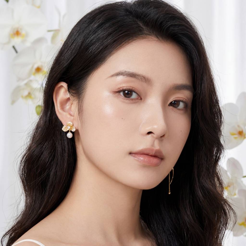 Korean Dahlia Dream Mismatched Earrings : YUFSER398