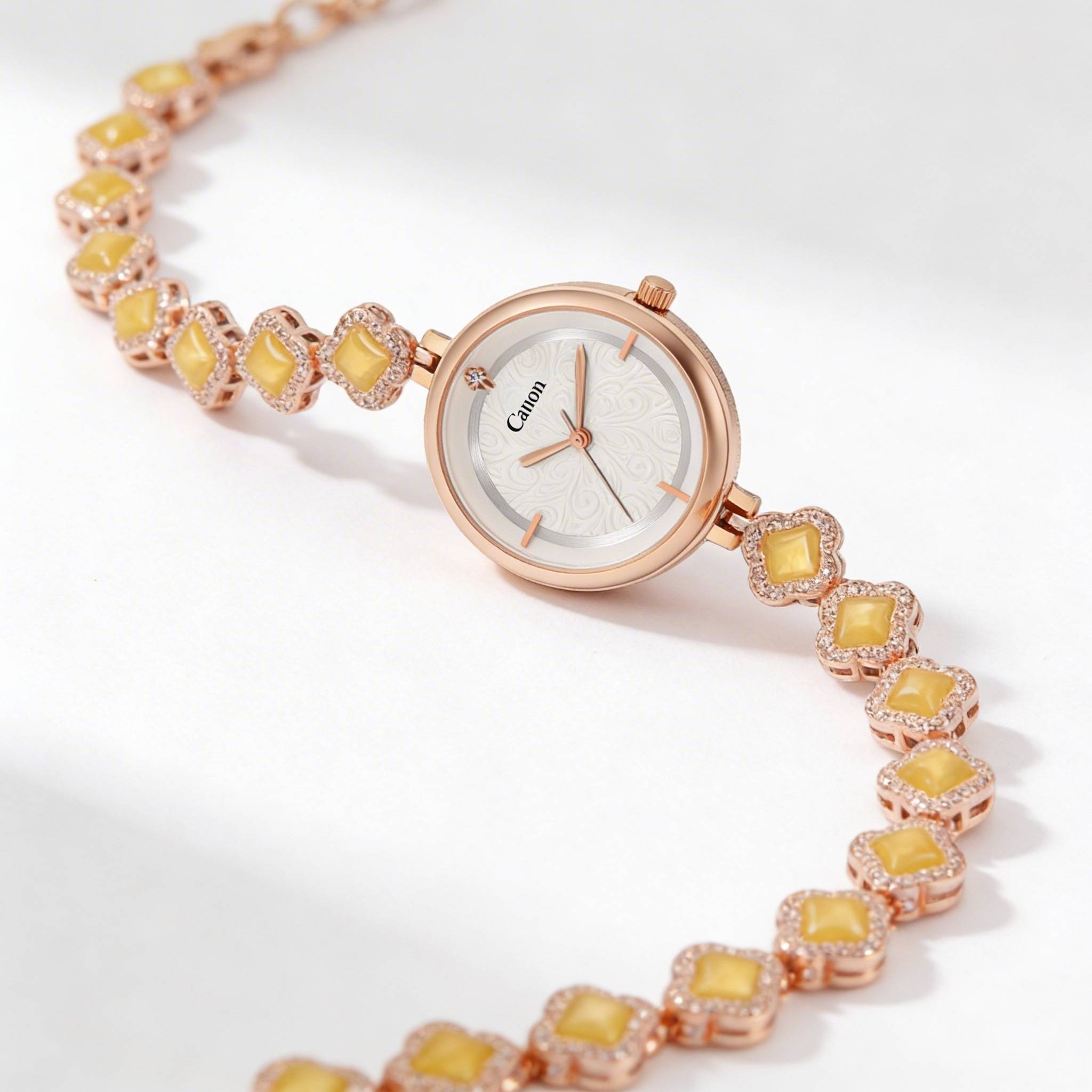 Serenite Dial Watch For Women With Crystal Halo Bracelet : CN-497
