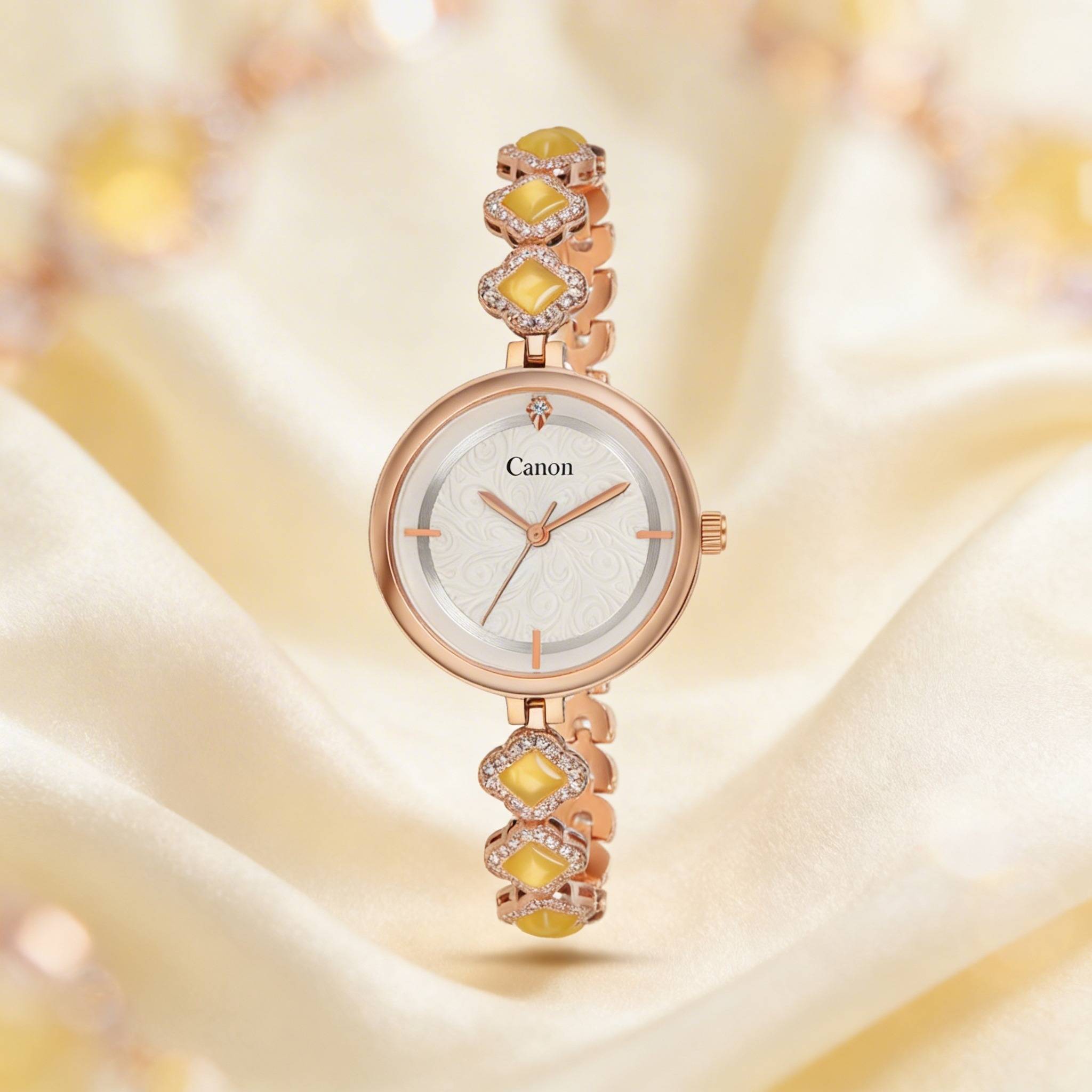 Serenite Dial Watch For Women With Crystal Halo Bracelet : CN-497