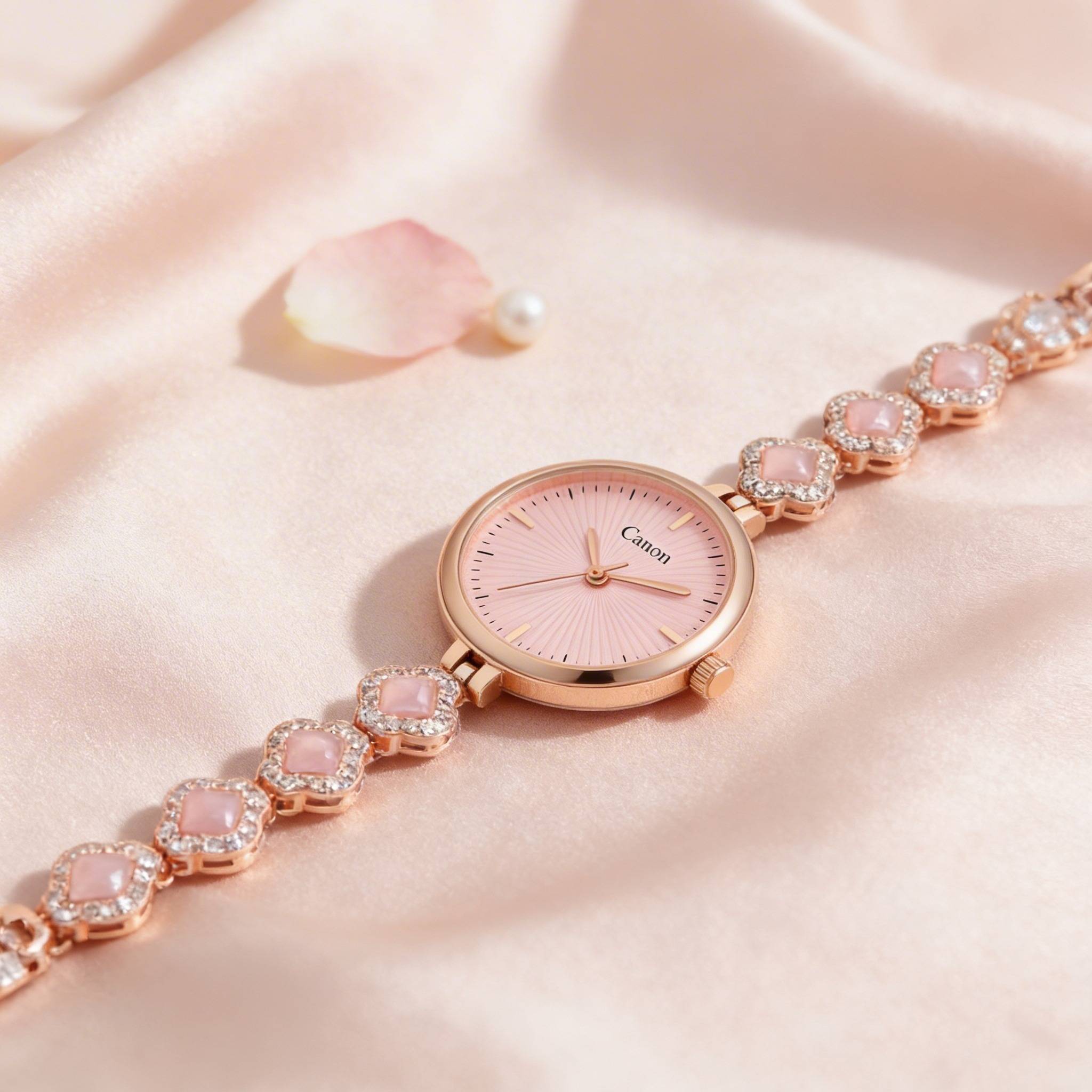 Serenite Dial Watch For Women With Crystal Halo Bracelet : CN-493