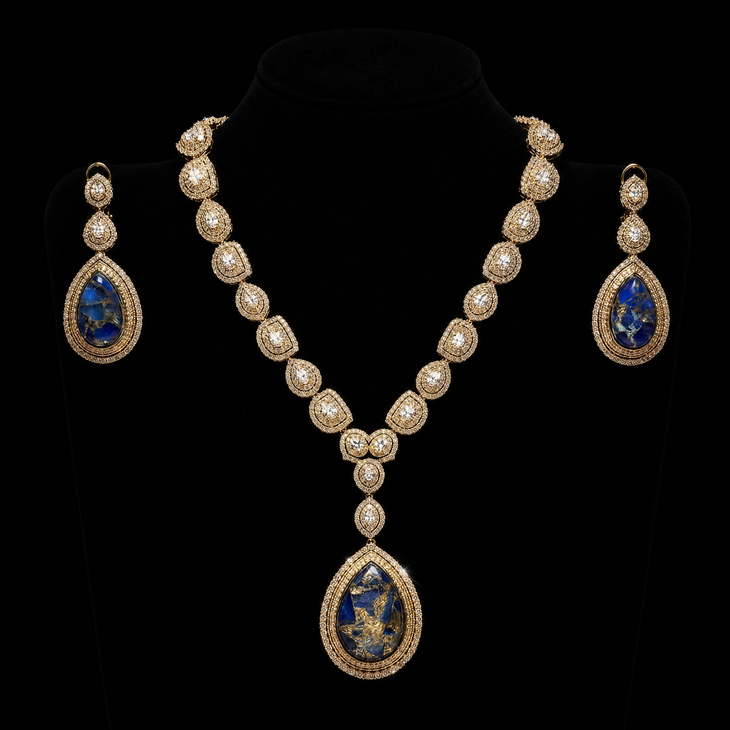 Vantara Sapphire Royale Jewellery Set : VCJS004