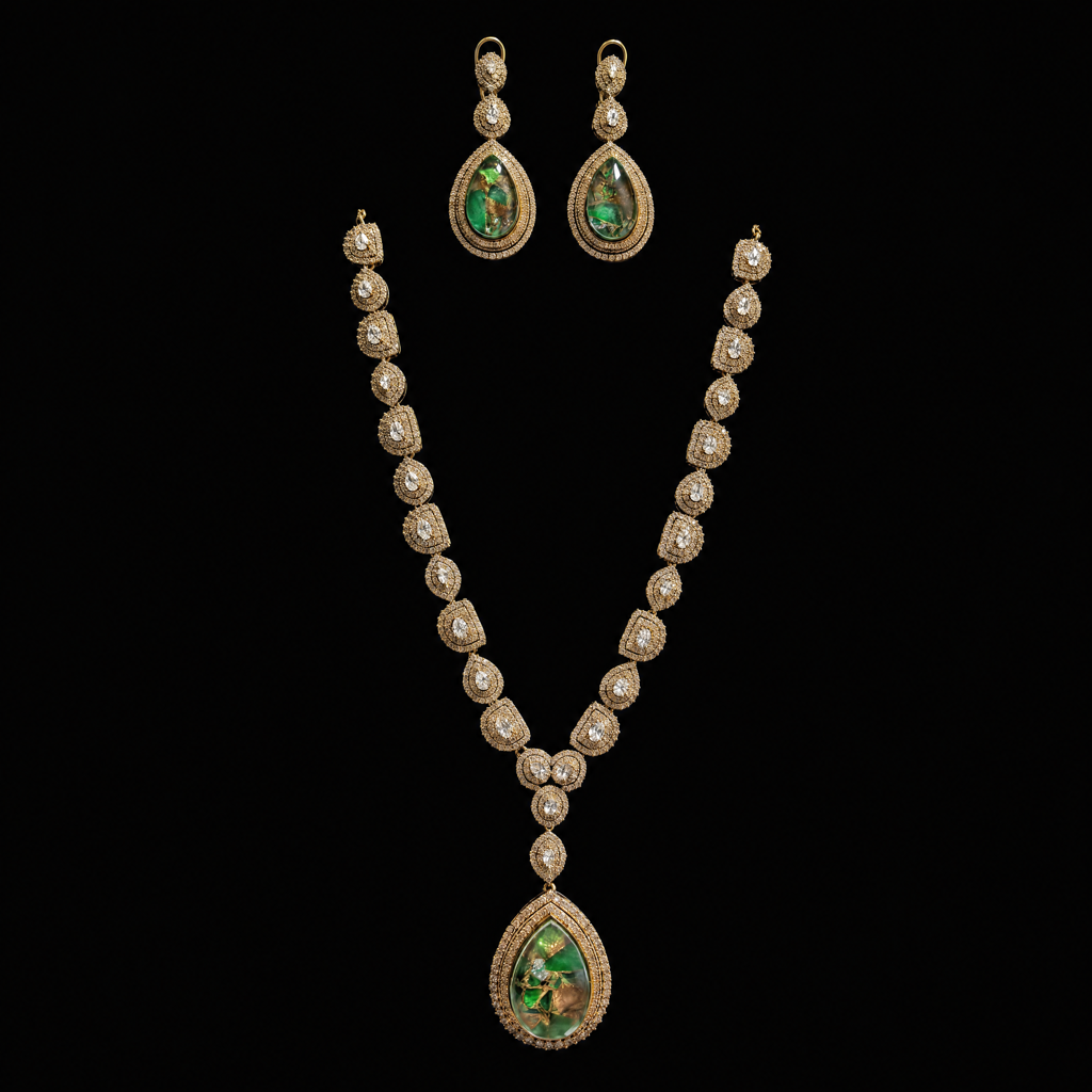 The Vantara Verdant Teardrop Halo Set : VCJS005