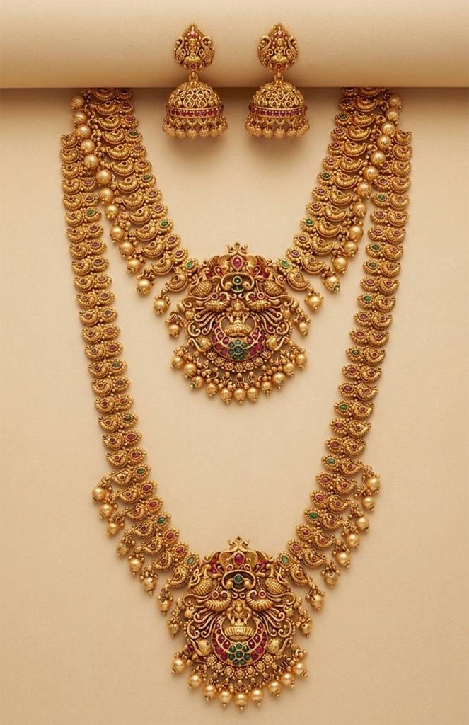 Gold Heritage Temple Jewellery Set : HIV-162