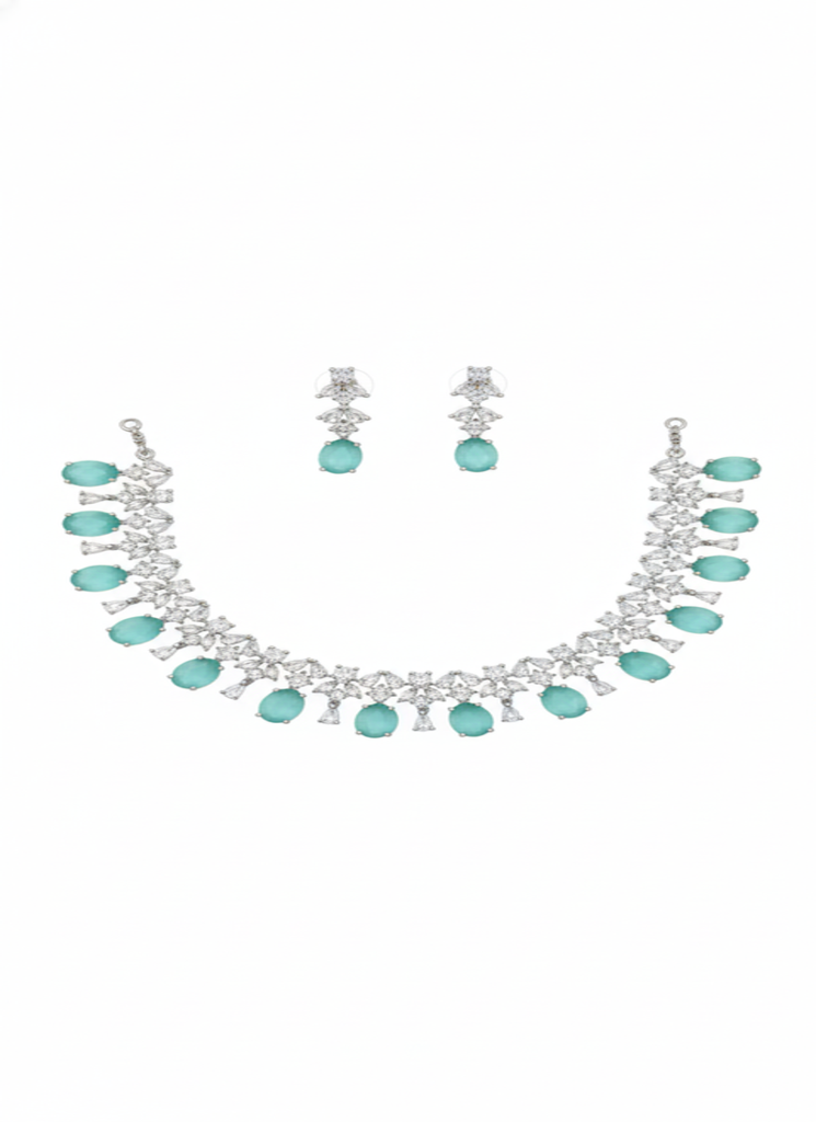 Aqua Blossom Jewelry Set : HIV-90