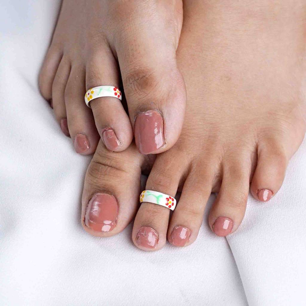 925 Sterling Silver Blossom Whimsy Toe Ring Â Adjustable Floral Jewellery : S-TR-C-059