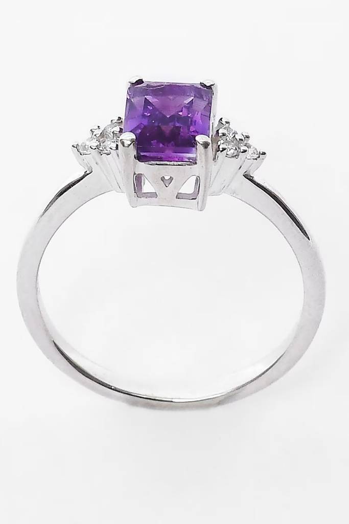 Natural Amethyst Silver Ring : HJR0327