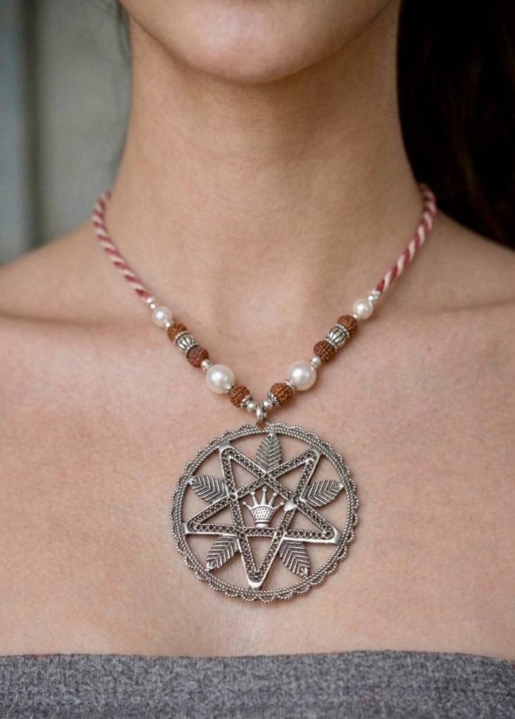 Star Compass Mandala Pendant Necklace : HM025
