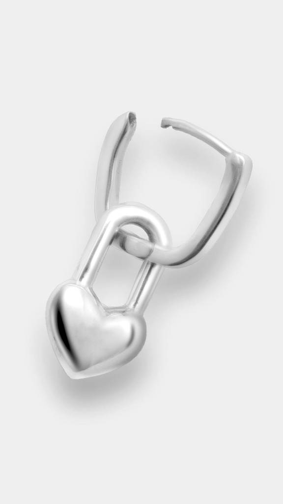925 Sterling Silver Self Love Heart 2-In-1 Earrings : TSER-SEL-EAR-WRS-9003