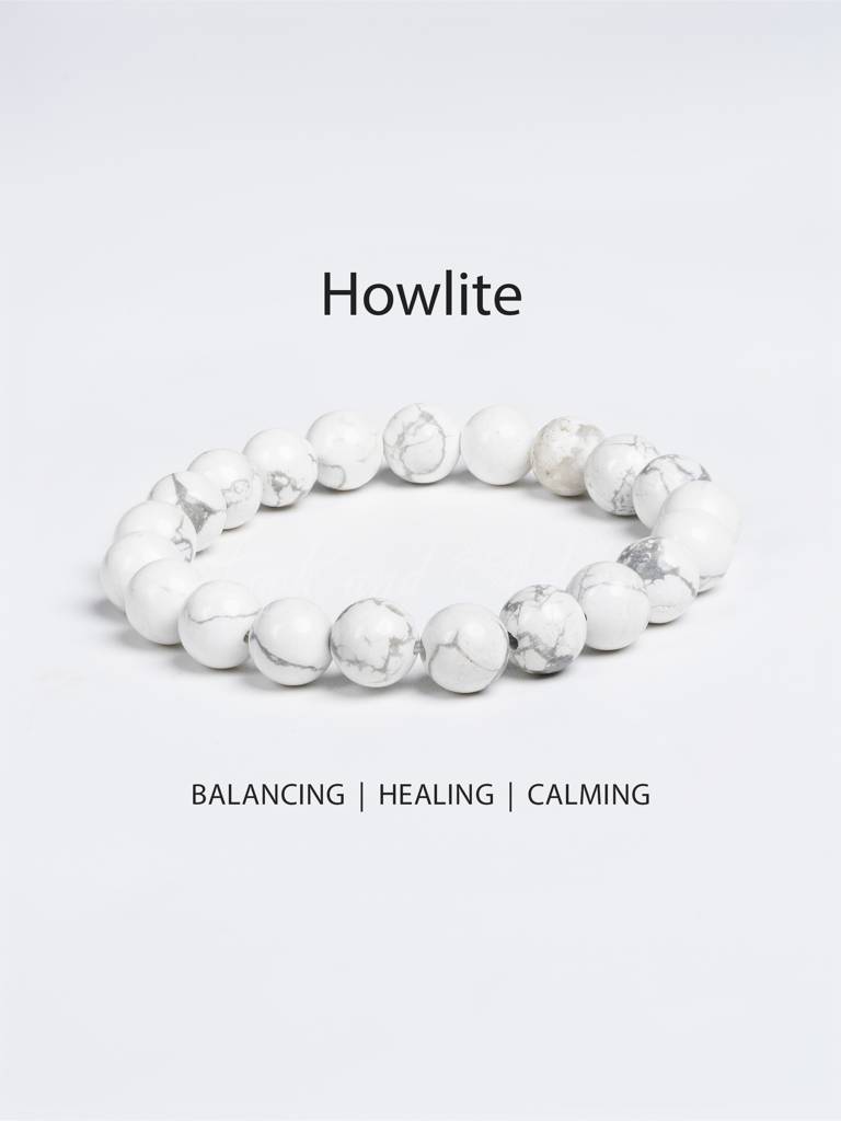 White Howlite Bracelet : LAABL130-65-S
