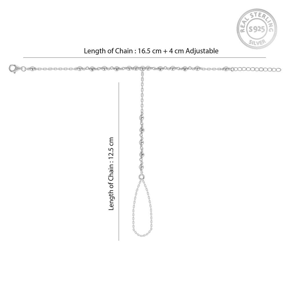 925 Silver Beaded Hathphool|Gifts For Women And Girls | With Certificate Of Authenticity And 925 Stamp | 6 Months Warr : HP012