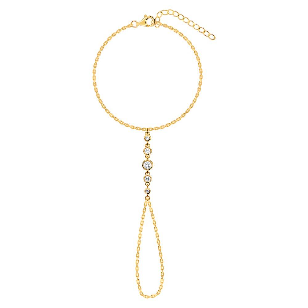 Golden Triple Orbit Hathphool|Gifts For Women And Girls | With Certificate Of Authenticity And 925 Stamp | 6 Months Wa : HP015