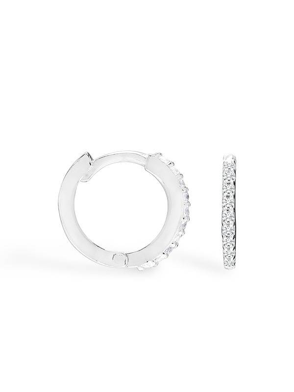 Cz Mini Chunky Huggie Hoops For Women : HP184873D14MA18SL