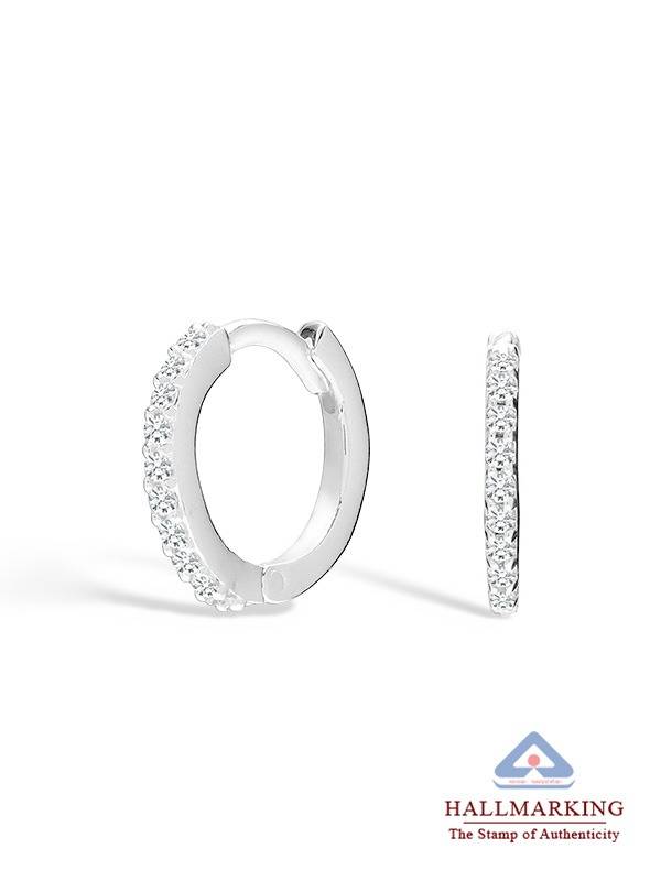 Cz Mini Chunky Huggie Hoops For Women : HP184873D14MA18SL