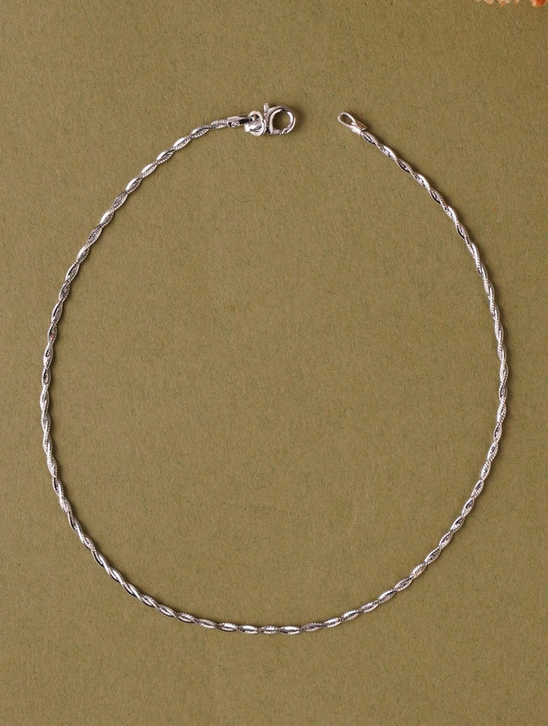 925 Sterling Silver Elegant Twisted Rope Chain Anklets : ARSP159