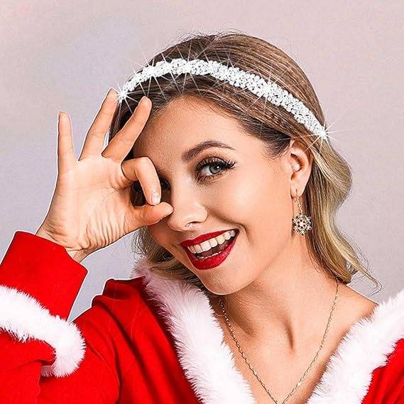 Women’S Bohemian Rhinestone Forehead Headband - Silver Crystal Bridal Head Chain Hair Jewelry For Festivals,  : M4SK-CT-SILVER