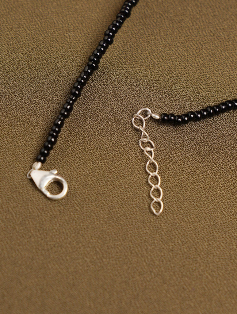 925 Sterling Silver Evil Eye Nazariya With Leaf Charm Anklet : ARSA75