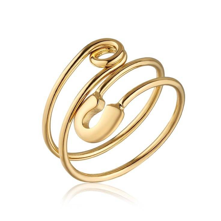 Gold-Tone Adjustable Stainless Steel Statement Ring For Women : 100638