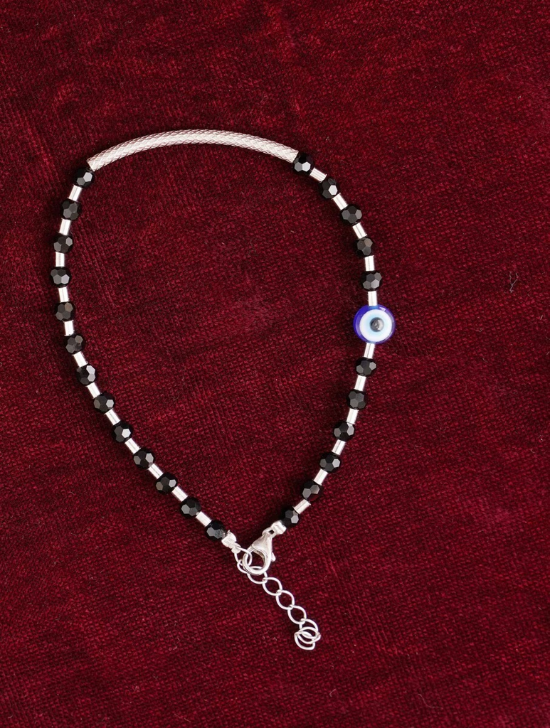 925 Sterling Silver Evil Eye Beaded Bracelet : ARSBR145