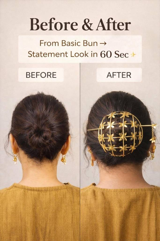 Viana Jewels Bahara Hair Bun Cage Accessory : HB-14-Bahara-Hair-Bun