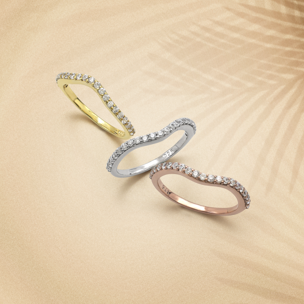 Sleek Glittering Rings : R2707