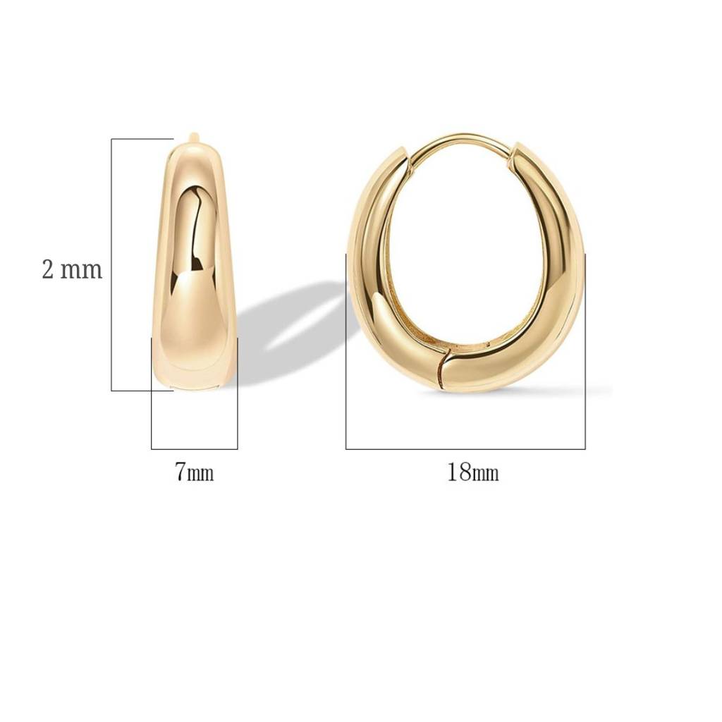 14K Gold Plated Hoops | Lightweight Daily Wear Earrings : AXY1124E1010