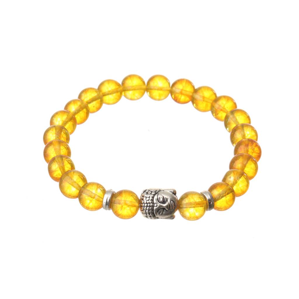 Citrine Natural Stone Buddha Bracelet : BD-166